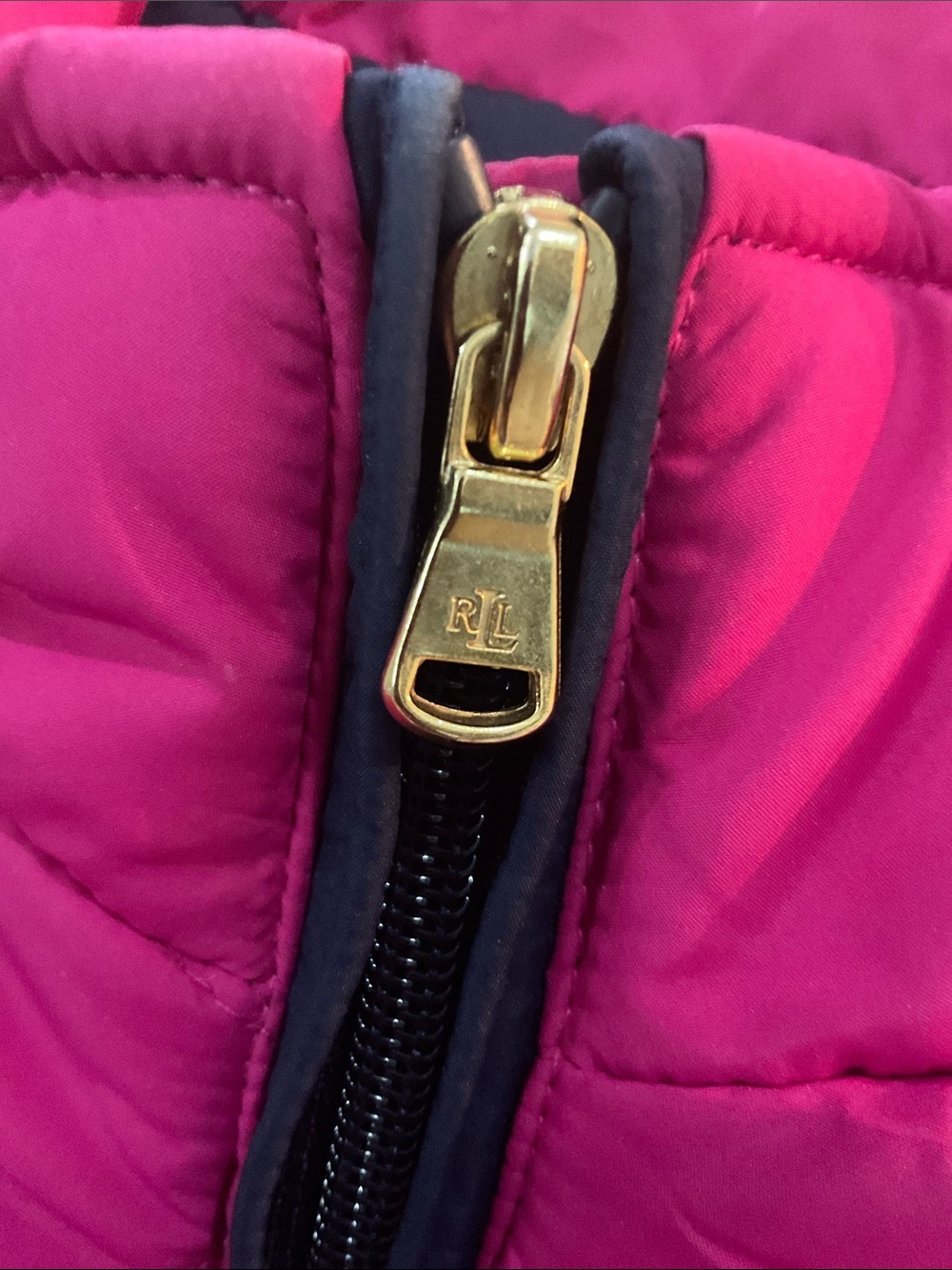 Lauren Ralph Lauren Quilted Fuchsia Vest Size Large - Picture 6 of 7